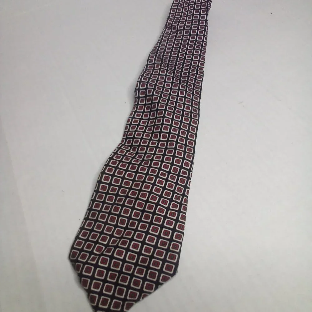 Reys & Rockwood Tie Necktie 100% Silk Black Red